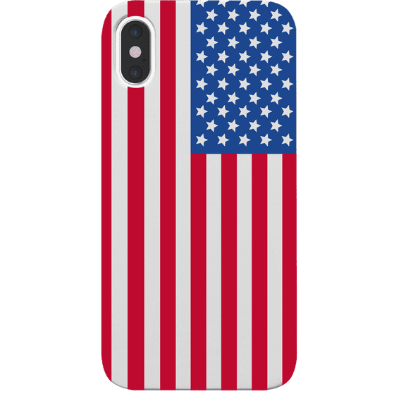 Flag USA - UV Color Printed Phone Model: iPhone Xs Max, Color: White