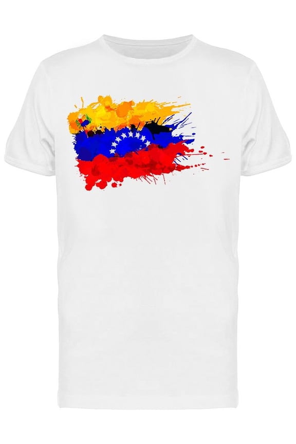 Flag Venezuela Splashes Tee Men's -Image by Shutterstock