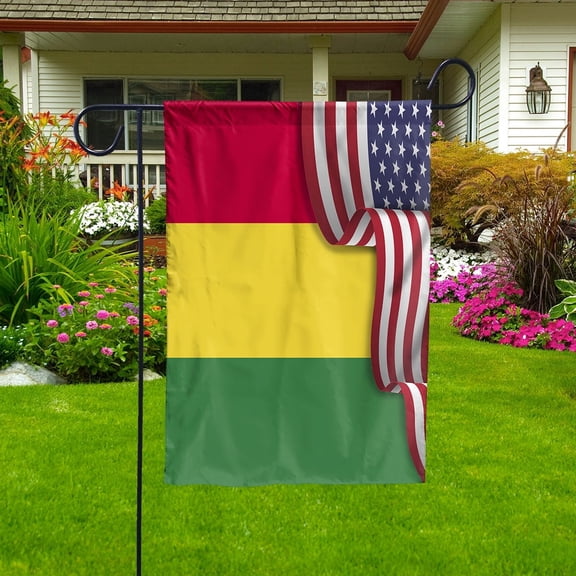 USA Bolivia Friendship Patriotic Bolivian Flag Waving Garden Flag, Double-Sided Outdoor Yard Decor 11.5 x 17.5 Inch