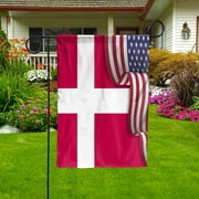 USA Denmark Friendship Patriotic Danish Waving Garden Flag, Double-Sided Outdoor Yard Decor 11.5 x 17.5 Inch