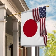 USA Japan Friendship Patriotic Cultural Heritage Japanese House Flag, Double-Sided Outdoor Yard Decor 29.5 x 39.5 Inch