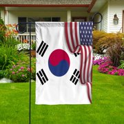 USA South Korea Friendship Patriotic Garden Flag, Double-Sided Outdoor Yard Decor 11.5 x 17.5 Inch