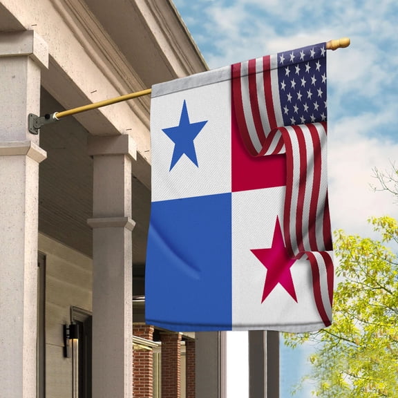 Flag Waving American Flag Panamanian Panama U.S.A Friendship Patriotic Proud Garden Flag (11.5x17.5) Double Sided-USA Flags Premium Polyester-Decorative Indoor Outdoor Flag