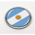 thumbnail image 1 of Flag of Argentina | 3D Domed CAR Emblem Badge Sticker Chrome Metal Round Bezel, 1 of 3