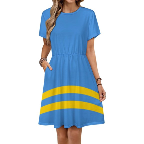 Flag of Aruba Dress Summer Street Style Dresses Female Short Sleeve Printed Sundress