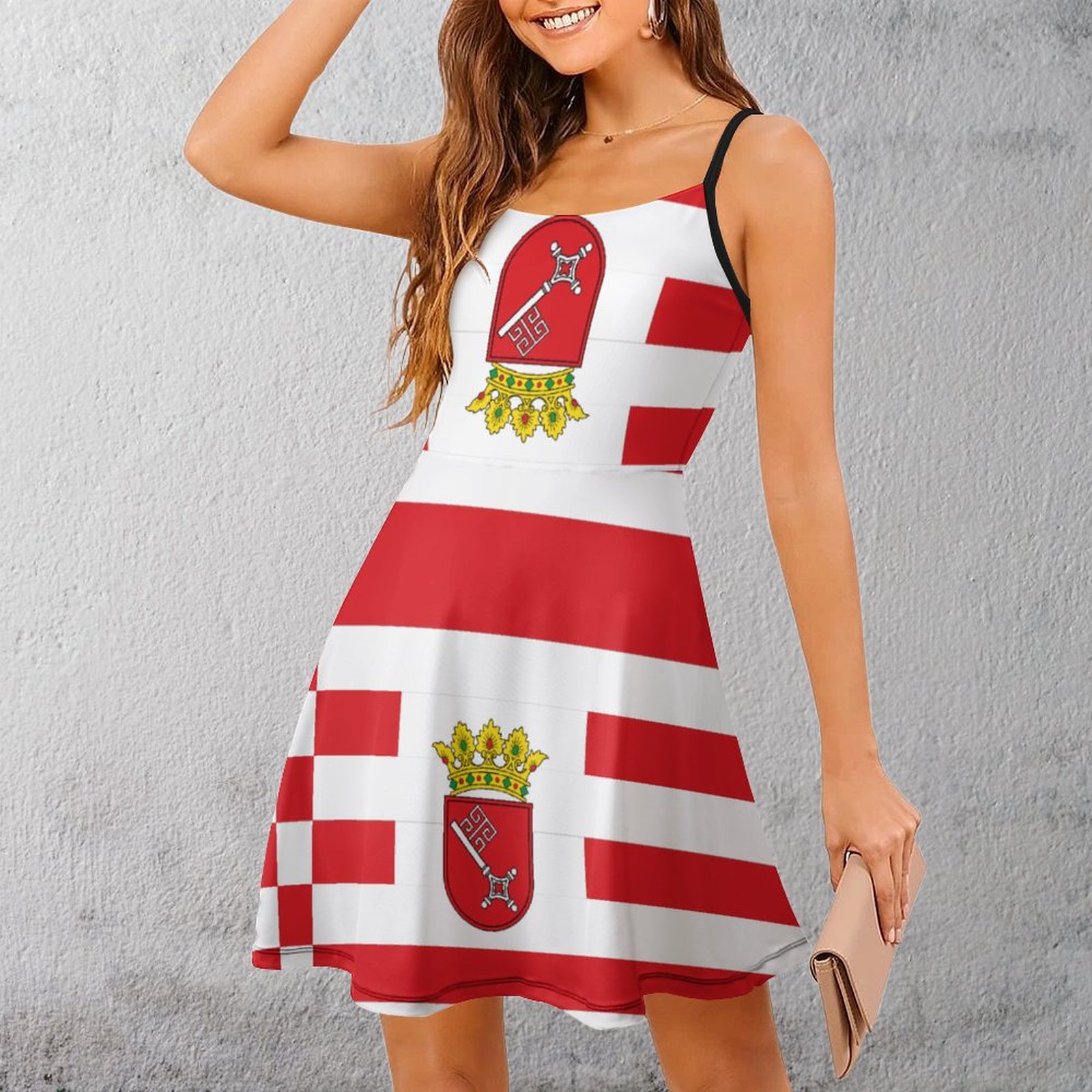Flag Of Bremen middle Arms Cute Woman s Clothing Women s Sling Dress flag-of-bremen-middle-arms-cute-woman-s-clothing-women-s-sling-dress