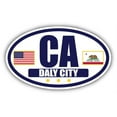 thumbnail image 1 of Flag of California / American Flag Oval 3M Vinyl Bumper Sticker Decal | Navy & Gold Daly City, CA Sticker Vinyl Decal, 1 of 3