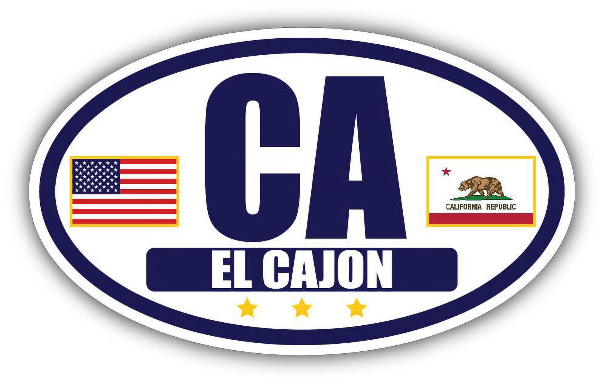 Flag of California / American Flag Oval 3M Vinyl Bumper Sticker Decal