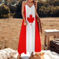 thumbnail image 1 of Flag of Canada Sleeveless Dress Elegant gown women's summer dress women's evening dresses, 1 of 6
