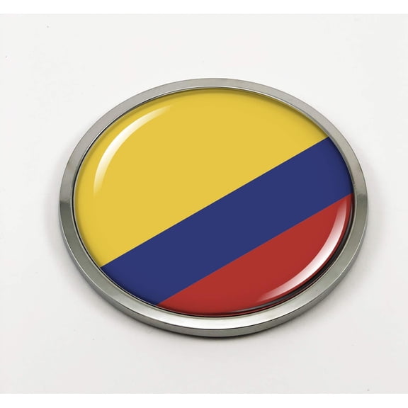 Colombia Flag 3D Domed Round Automotive Emblem