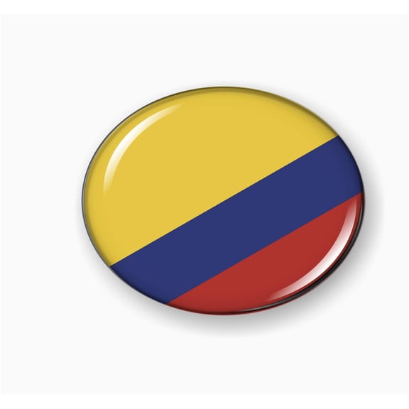 Colombia Flag 3D Domed Round Automotive Emblem