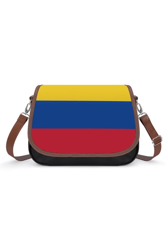 Flag of Colombia Vintage Crossbody Bag for Women Medium Leather Hobo Bags Shoulder Bag Classic City Leather Satchels