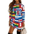 thumbnail image 1 of Flag of Countries Around The World Loose Dress Evening Dress Summer Dresses for Women Luxury Dress Long Sleeved Dress, 1 of 4