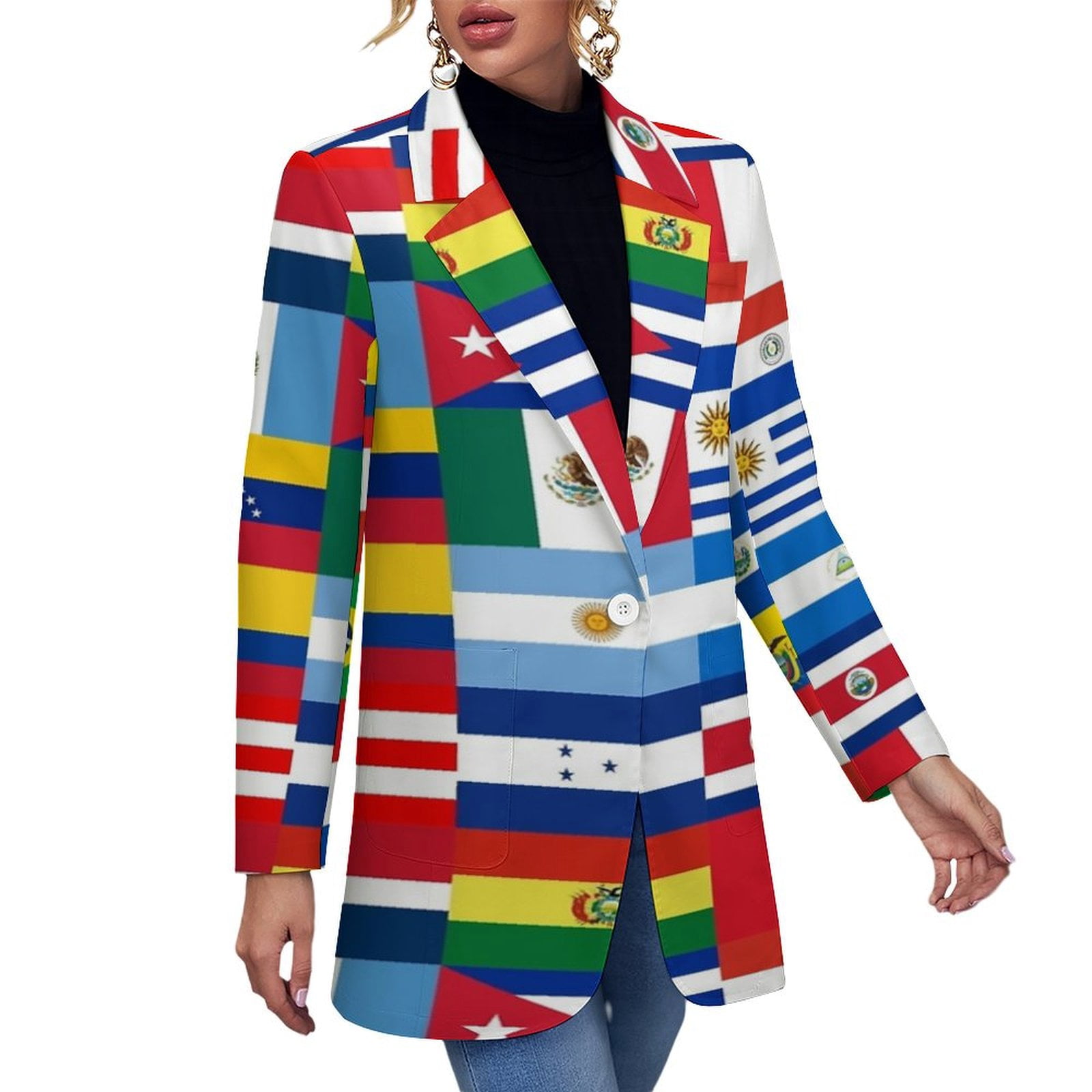 Multiple Country Jacket Flag of Countries Around The World Woman Casual Loose Suits Summer ...