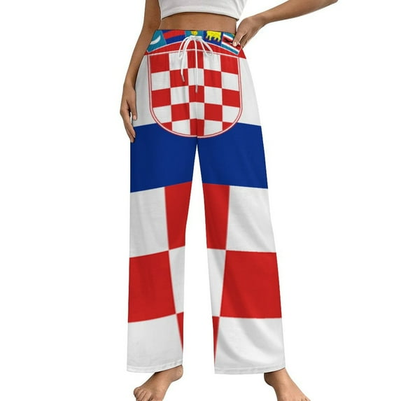 Flag of Croatia at The UN Women's Pajamas Pajama Pants Women's Sleepwear Lounge Sleep Bottoms Stretch with Pockets