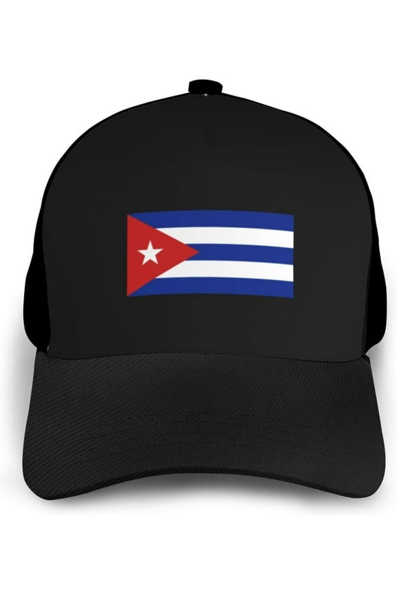 Flag of Cuba Baseball Cap Men Women - Classic Plain Hat Adjustable Black