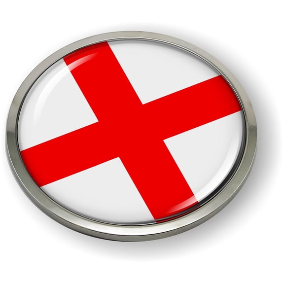 England Flag 3D Domed Round Automotive Emblem