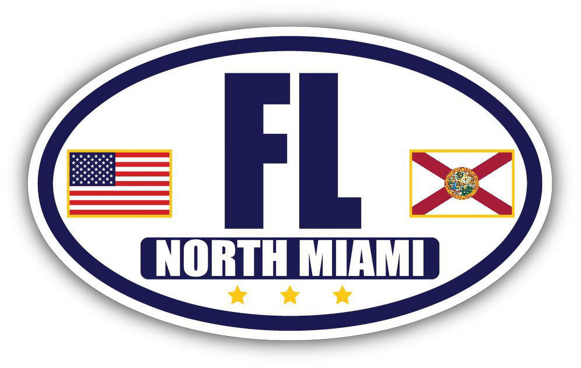 Florida & USA Flag Oval Bumper Sticker | Homestead FL Pride Decal | 3M Vinyl 3x5 Inch