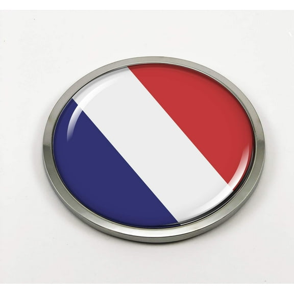 France Flag 3D Domed Round Automotive Emblem