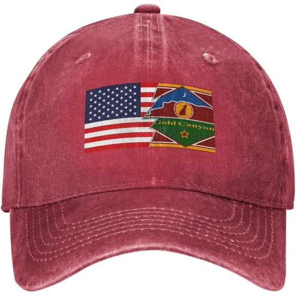 Flag of Gold Canyon, Arizona and America Baseball Cap for Men Women Hat Adjustable Vintage Cotton Dad Caps