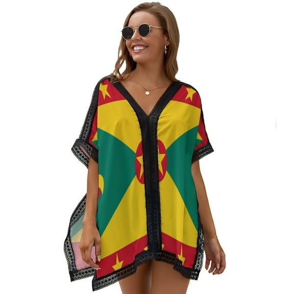 Flag of Grenada Women's Swimsuit Coverup Summer Beach Cover Up Bathing Suit Dress