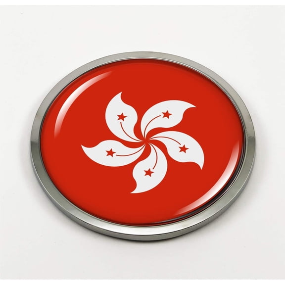 Flag of Hong Kong Car Emblem Badge Sticker – Plastic Bezel