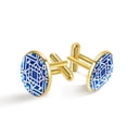 thumbnail image 1 of Flag of Israel Elegant Men's Cufflinks for Formal Attire, Made of Stainless Steel, for Business Meetings and Weddings, 1 of 6