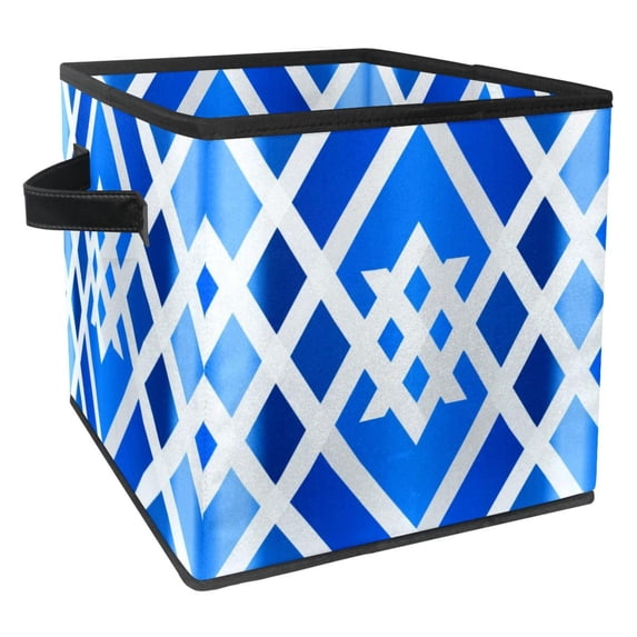 Flag of Israel Foldable, with Handle, 10.8"x10.5"x10.6", Large Capacity Storage Box Cube Organizer Storage Containers