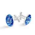 thumbnail image 1 of Flag of Israel Formal Shirt Cufflink Set for Men, Made of Stainless Steel, for Business Attire, 1 of 6
