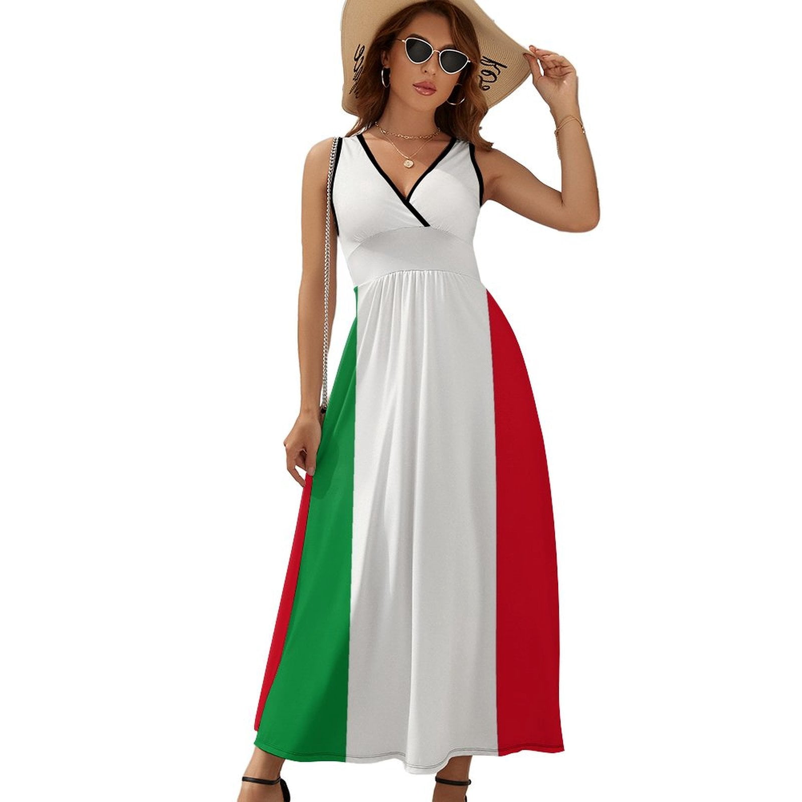 Flag of Italy Dress Summer Street Style Bohemia Long Dresses Female  Sleeveless Printed Maxi Dress - Walmart.com