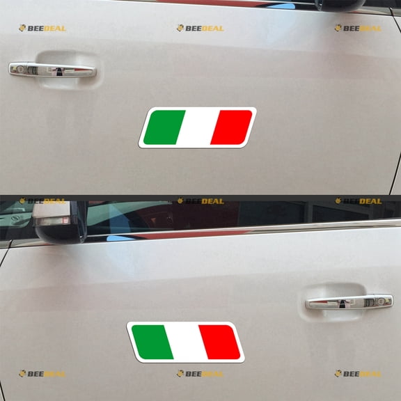 Flag of Italy Stripe Car Magnet Italian Magnetic Sticker Decal - Pair Mirrored Reversed Reflective 6" - for Truck Door Fridge Reusable Waterproof