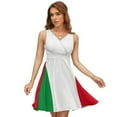 thumbnail image 1 of Flag of Italy Women's Tank Dress V Neck Sleeveless Summer Sundress, 1 of 7