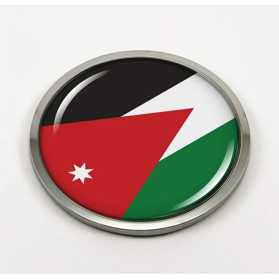 Jordan Flag 3D Domed Round Automotive Emblem