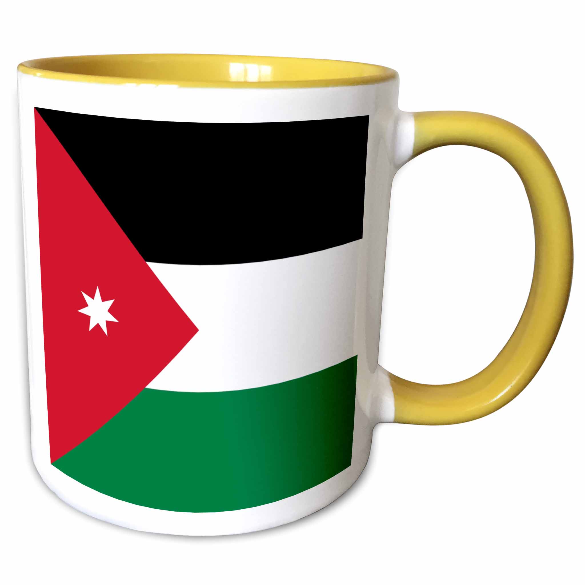 Flag of Jordan Jordanian red black white green with white star