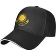 thumbnail image 1 of Flag of Kazakhstan Baseball Cap Unisex Adjustable Classic Fashion Sandwich Baseball Cap Black, 1 of 8