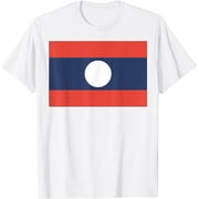 Flag of Laos T-shirt Tee Tees T Shirt Tshirt