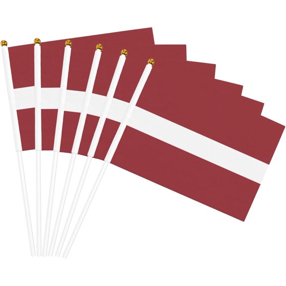 Flag of Latvia Flag 5x8 In Outdoor Decoration Handheld Stick Flags Six Piece