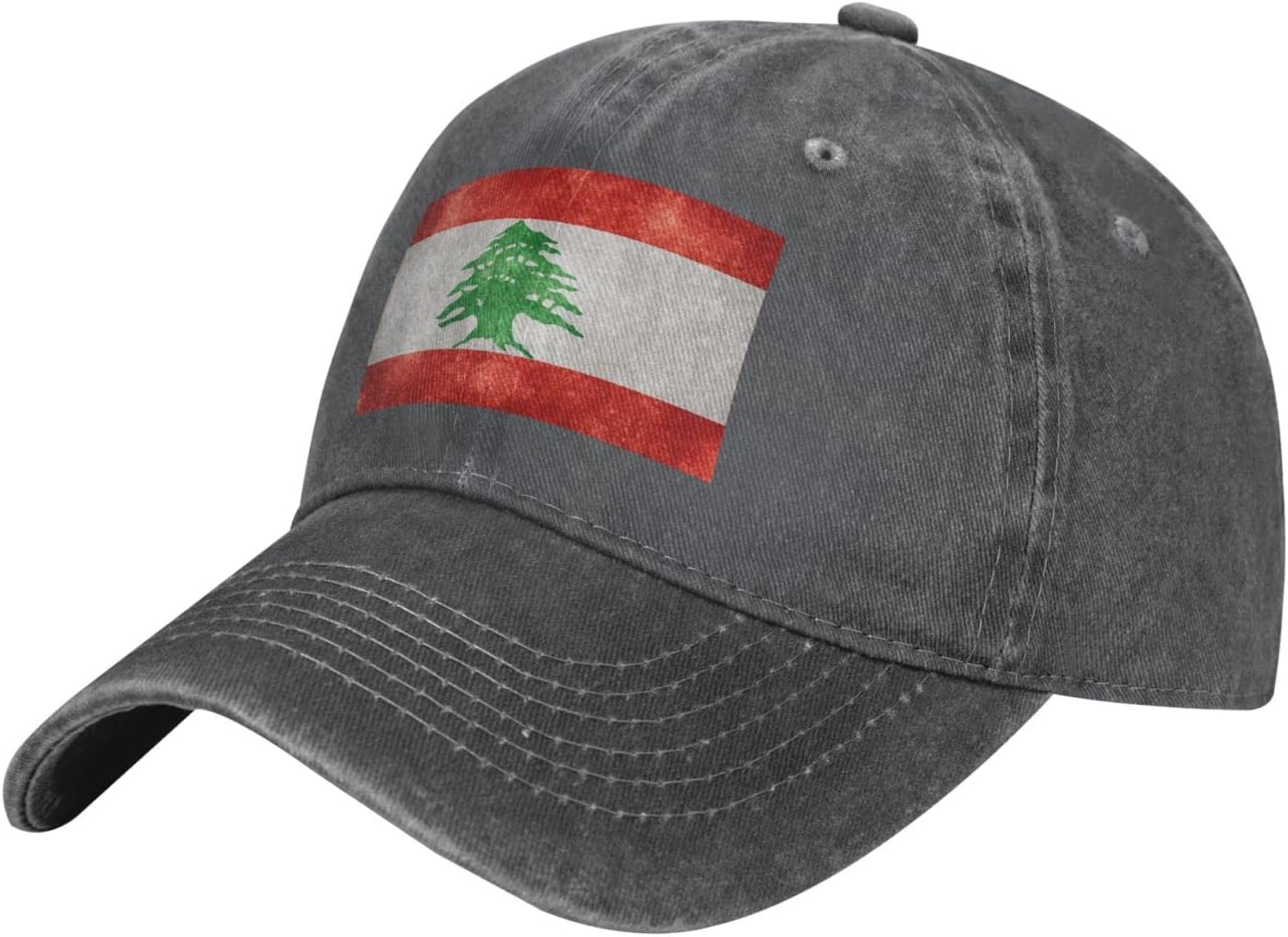 Flag of Lebanon Vintage Wash Denim Baseball Cap