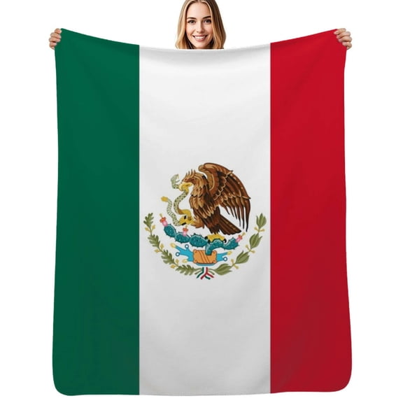Flag of Mexico Flannel Blankets Soft Warm Throw Blanket Autumn Camping Bedroom Aesthetic Bedspread