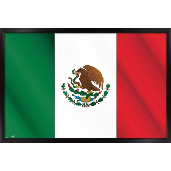 Flag of Mexico Wall Poster, 14.725" x 22.375", Framed