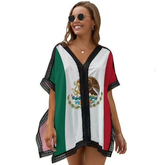 Flag of Mexico Women's Swimsuit Coverup Summer Beach Cover Up Bathing Suit Dress