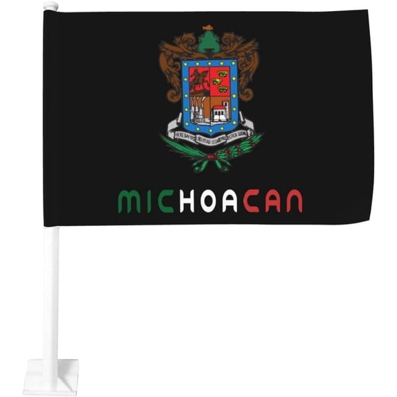 Flag of Michoacan Double Sided Car Flag Car Window Vehicle Flag for Most Vehicle Window 12"X18" Flag