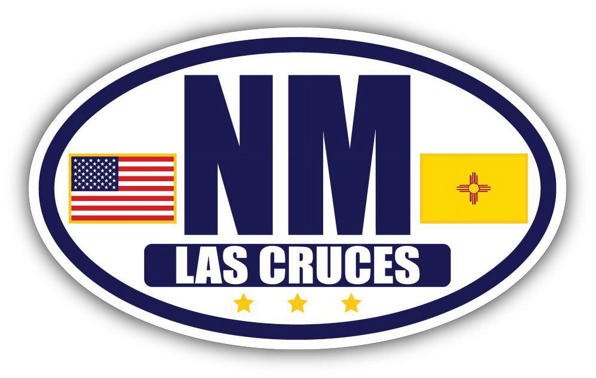 Flag of New Mexico / American Flag Oval 3M Vinyl Bumper Sticker Decal