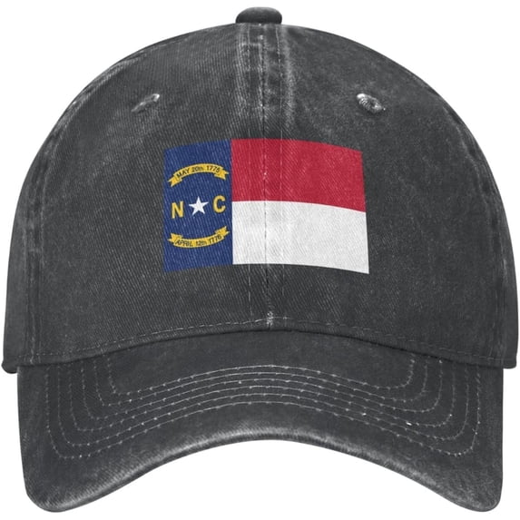 Flag of North Carolina Baseball Cap for Men Women Cowboy Hat for Adults Vintage Adjustable Casquette Black