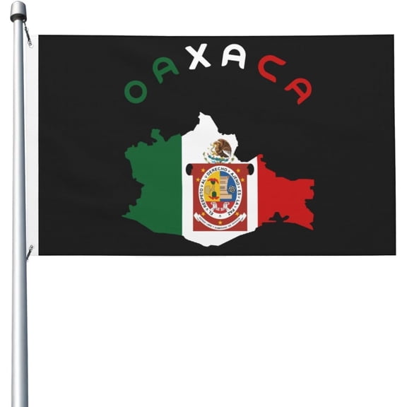 Flag of Oaxaca Map 3D Duplex Print Banner Flags 3x5 Ft Big Flag Outdoors Indoors Flags with Brass Grommets