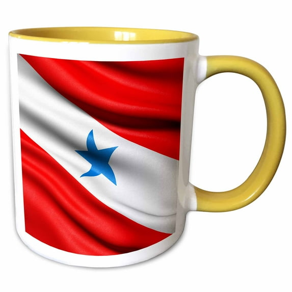 Flag of Para waving in the wind 11oz Two-Tone Yellow Mug mug-341015-8