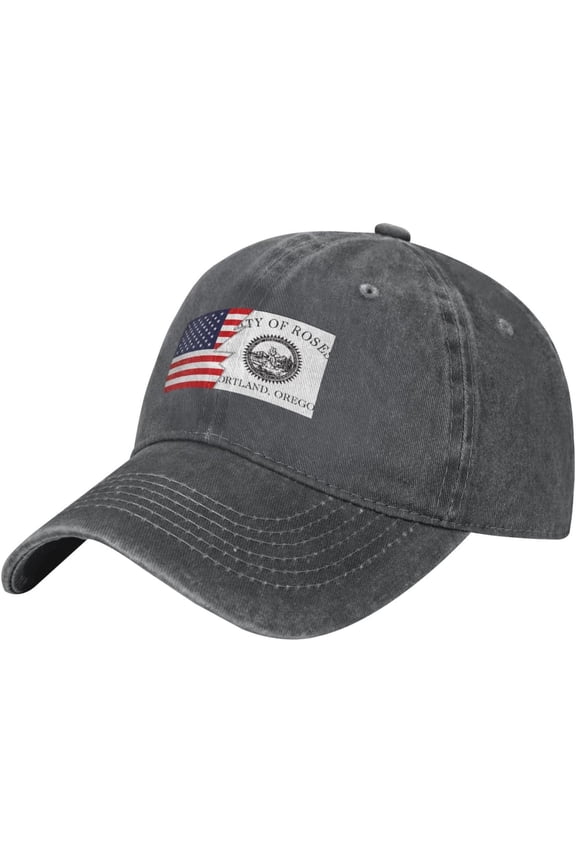 Flag of Portland, Oregon (1950) and America Baseball Cap for Men Women Adjustable Vintage 100% Washed Cotton Dad Hat