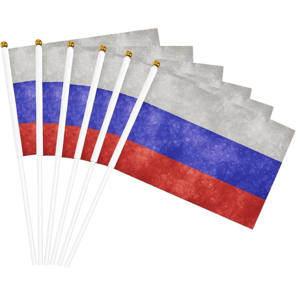 Flag of Russia Flag 5x8 In Outdoor Decoration Handheld Stick Flags Six Piece