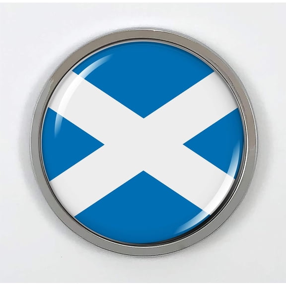 Flag of Scotland Car Emblem Badge Sticker - Plastic Bezel
