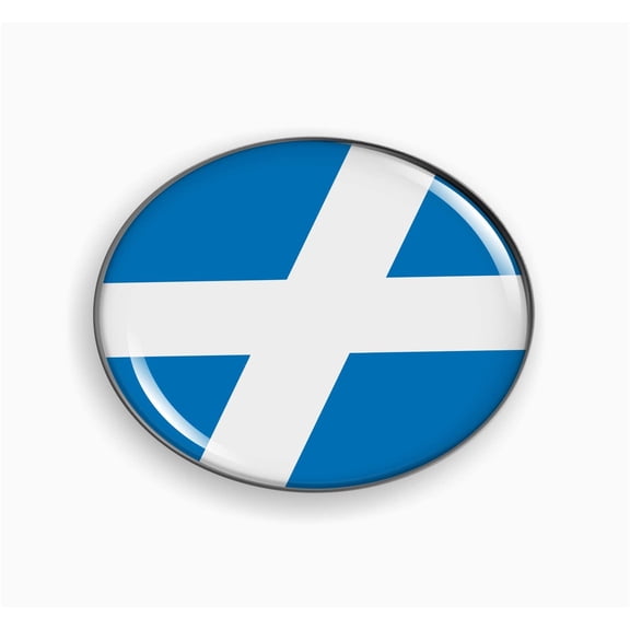 Flag of Scotland | 3D Domed CAR Emblem Badge Sticker Flexible Round